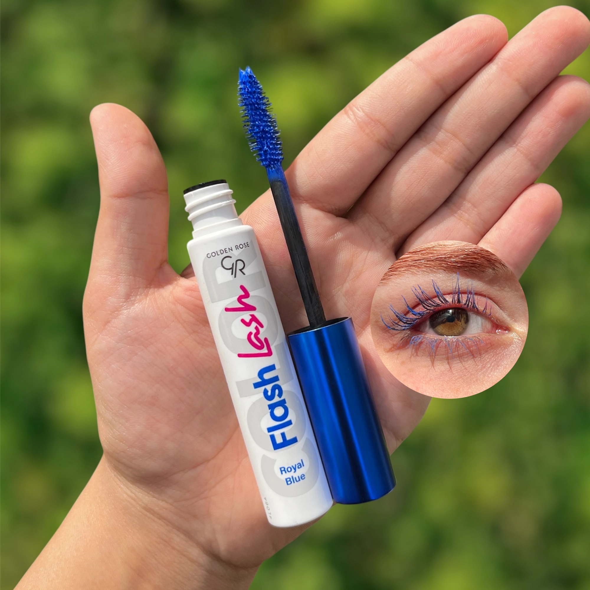 ریمل حجم دهنده و بلند کننده گلدن رز مدل Flash lash  رنگ آبی بنفش زرشکی و بادمجونی و سبز با برس جدا کننده مژه